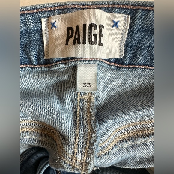 PAIGE Denim Stella Straight Jeans Distressed Size 33 - Picture 10 of 14